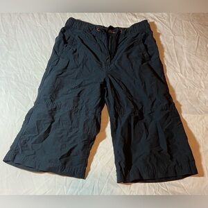 Eddie Bauer Boys large dark blue Cargo Shorts Hiking Pockets 12 inch inseam GUC